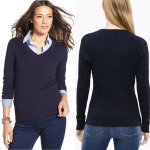 TOMMY Hilfiger Classic V-neck Cable Knit Sweater